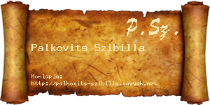 Palkovits Szibilla névjegykártya